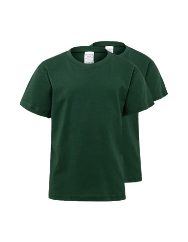 T-Shirt Criança Algodão 155g Verde Garrafa Tam 1/2 Pack2