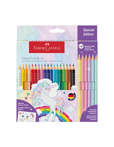 Lapis Cor 18cm Faber Castell Grip Special Edition 18+6un