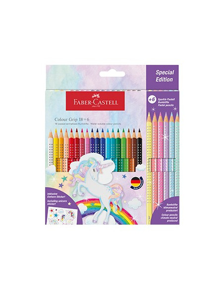 Lapis Cor 18cm Faber Castell Grip Special Edition 18+6un