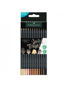 Lapis Cor 18cm Faber Castell Black Edition Tons Pele 12un