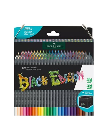 Lapis Cor 18cm Faber Castell Black Edition Cx Cartao 100un