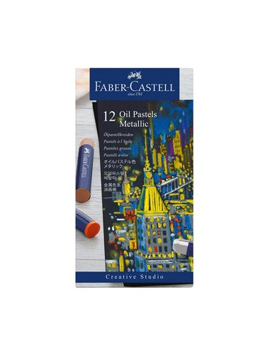 Lápis Pastel a Óleo Faber Castell Cores Metalicas Cx 12un