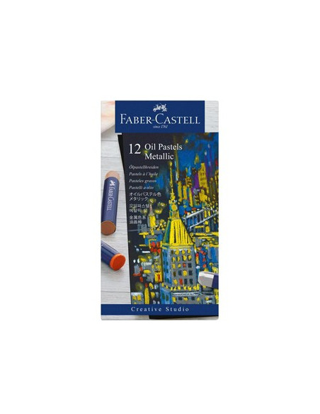 Lápis Pastel a Óleo Faber Castell Cores Metalicas Cx 12un
