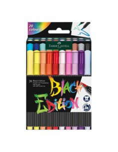 Marcador Feltro Faber Castell Black Edition Ponta Pincel 20x