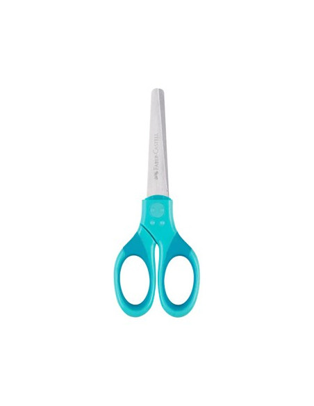 Tesoura Faber-Castell Grip Proteção Azul Turquesa 1un
