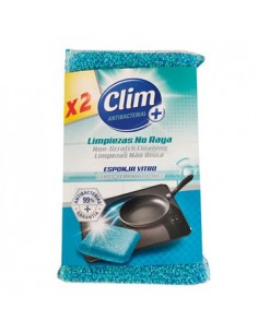Esponja Esfregão Clim Antibacterias para Vitro Pack 2un