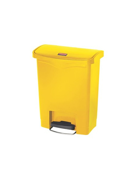 Contentor Resina Slim Jim Step-On c/Pedal 30L Amarelo