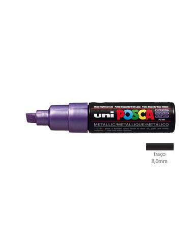 Marcador Uniball Posca PC8K 8,0mm Violeta Metalico -1un