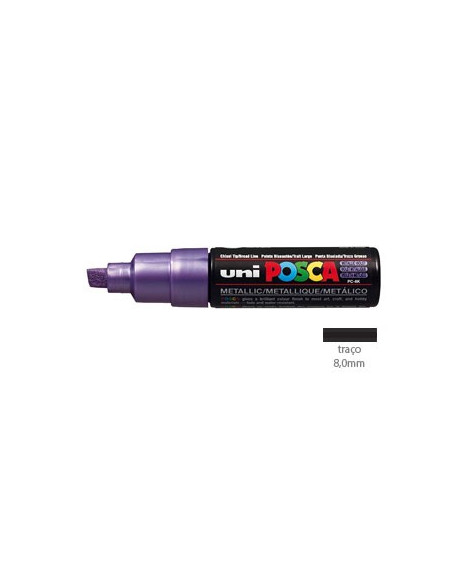 Marcador Uniball Posca PC8K 8,0mm Violeta Metalico -1un