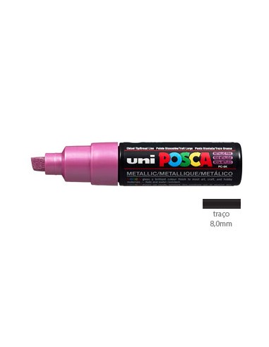 Marcador Uniball Posca PC8K 8,0mm Rosa Metalico -1un