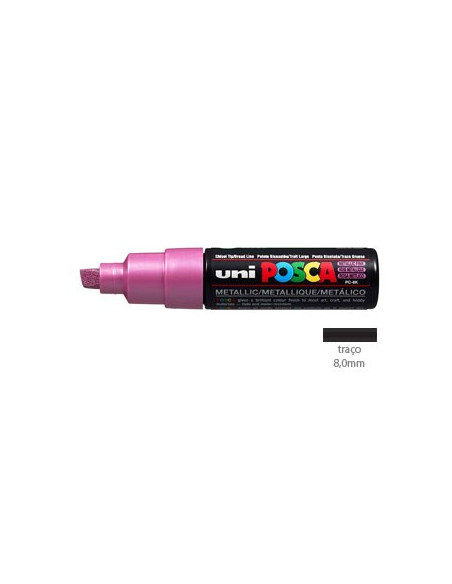 Marcador Uniball Posca PC8K 8,0mm Rosa Metalico -1un