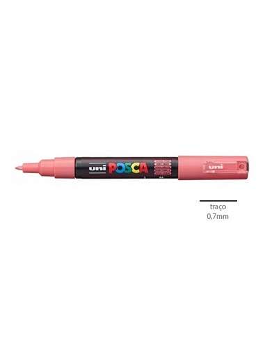 Marcador Uniball Posca PC-1M 0,7mm Rosa Coral 1un