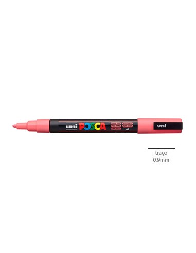 Marcador Uniball Posca PC-3M 0,9mm Rosa Coral 1un