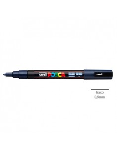 Marcador Uniball Posca PC-3M 0,9mm Azul Marinho 1un