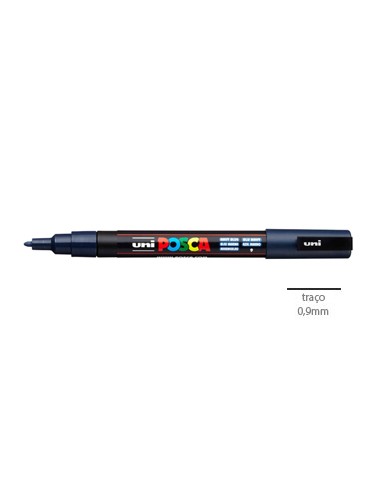 Marcador Uniball Posca PC-3M 0,9mm Azul Marinho 1un