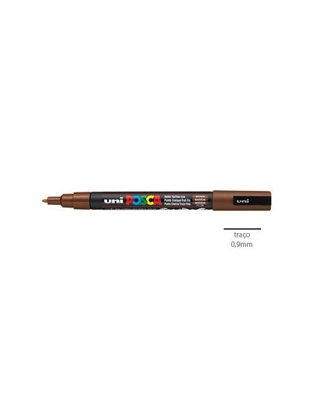 Marcador Uniball Posca PC-3M 0,9mm Castanho Escuro 1un