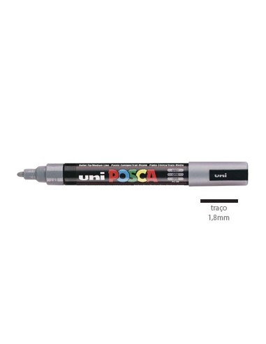 Marcador Uniball Posca PC-5M 1,8mm Cinzento Profundo 1un