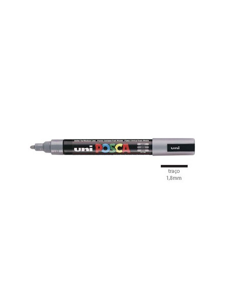 Marcador Uniball Posca PC-5M 1,8mm Cinzento Profundo 1un