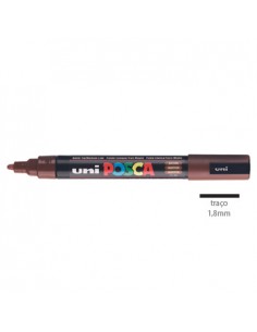 Marcador Uniball Posca PC-5M 1,8mm Castanho Cacau 1un