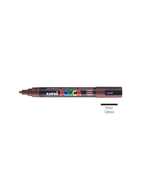 Marcador Uniball Posca PC-5M 1,8mm Castanho Cacau 1un