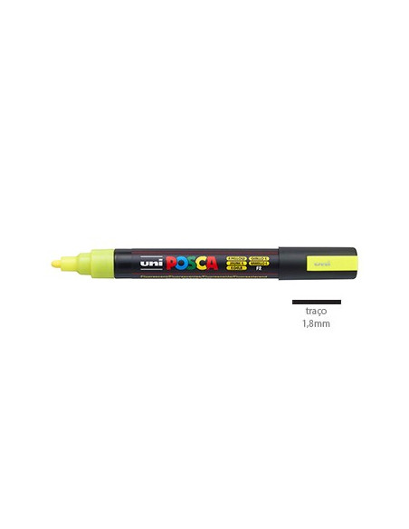 Marcador Uniball Posca PC-5M 1,8mm Amarelo Fluorescente 1un