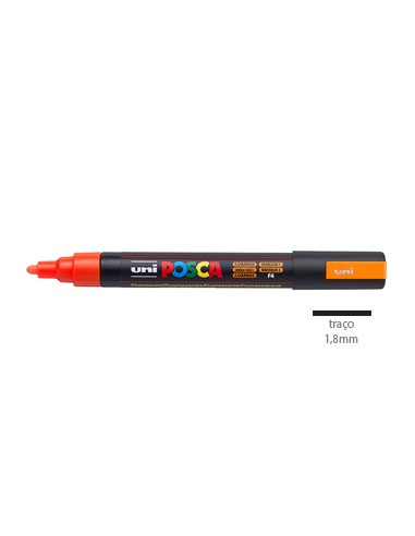 Marcador Uniball Posca PC-5M 1,8mm Laranja Fluorescente 1un