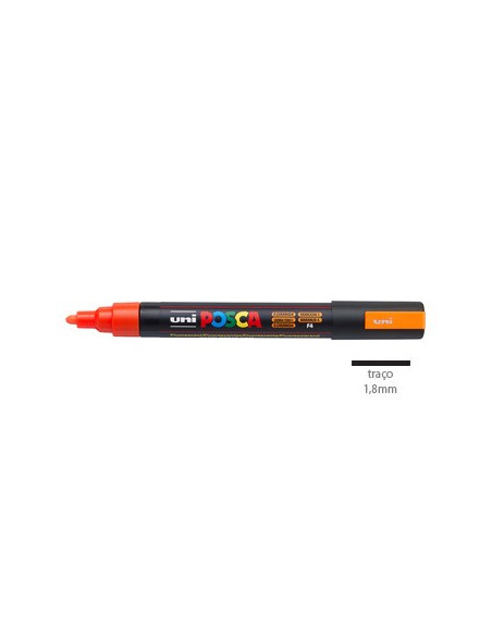 Marcador Uniball Posca PC-5M 1,8mm Laranja Fluorescente 1un