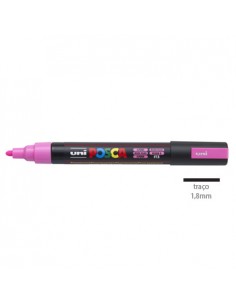 Marcador Uniball Posca PC-5M 1,8mm Rosa Fluorescente 1un
