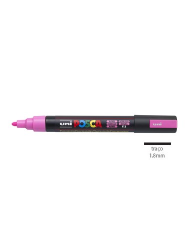 Marcador Uniball Posca PC-5M 1,8mm Rosa Fluorescente 1un