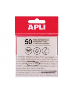 Bloco Notas Aderentes 75x75mm Apli Transparente 50Fls