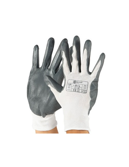 Luvas em Malha Nitrilo Tamanho 9 (XL) Cinzentas