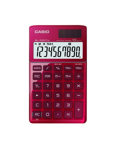 Calculadora de Bolso Casio SL1000TWRD Vermelha 10 Digitos