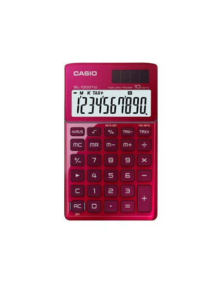 Calculadora de Bolso Casio SL1000TWRD Vermelha 10 Digitos
