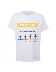 Kit Amostra - T-Shirt Adulto Branco Vários Tamanhos 4un