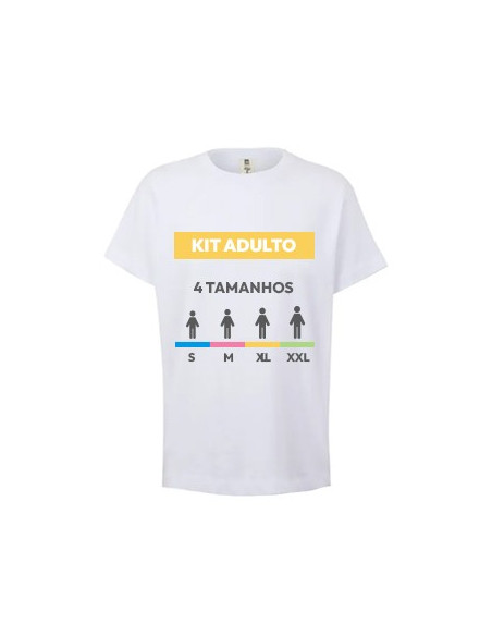 Kit Amostra - T-Shirt Adulto Branco Vários Tamanhos 4un