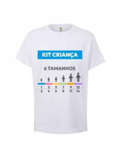 Kit Amostra - T-Shirt Criança Branco Vários Tamanhos 6un