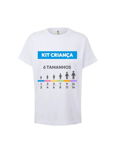 Kit Amostra - T-Shirt Criança Branco Vários Tamanhos 6un