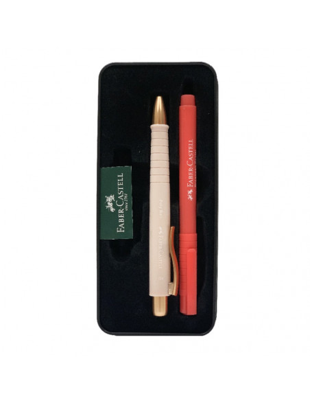 Esferográfica + Fineliner Broadpen Faber Castell Rosa