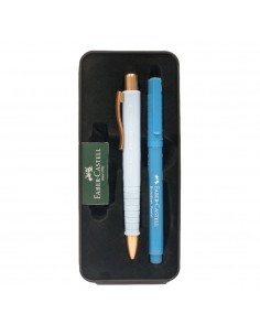Esferográfica + Fineliner Broadpen Faber Castell Azul