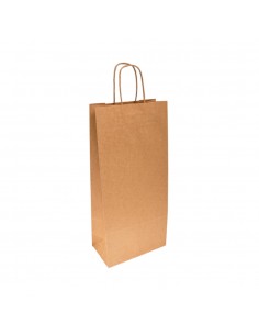 Saco Garrafa 100g 18x10x39cm c/Asas Papel Kraft 1un