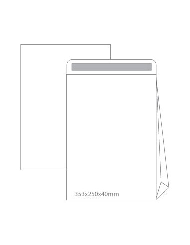 Envelopes Saco 250x353 c/Fole 40mm B4 Branco 090g 50un