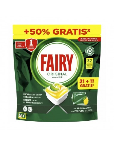 Detergente Máquina Loiça Pastilhas Fairy Limão 21+11un