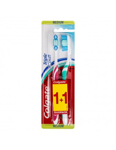 Escova de Dentes COLGATE Triple Action Média 1+1un