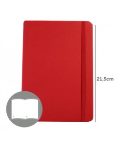 Bloco Notas Liso 21,5x14,5cm Semi Pele Vermelho 116Fls