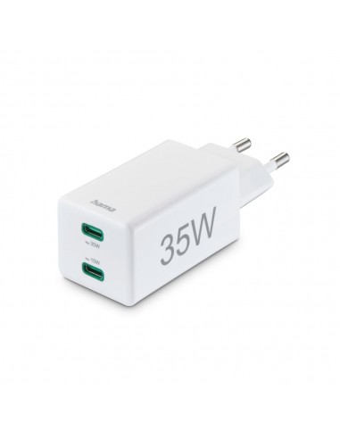 Carregador USB-C 2 Portas 35W Rápido Branco