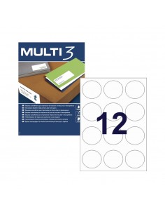 Etiquetas Redondas 60mm 100Fls A4 Multi3 1200un