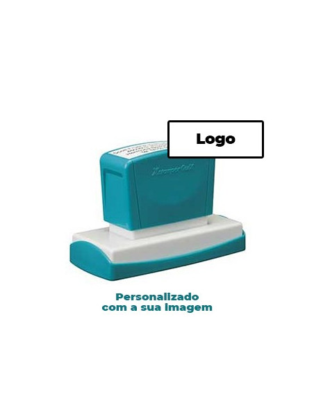 Carimbo 28x78mm Xstamper Quix Azul 1un., personalizado