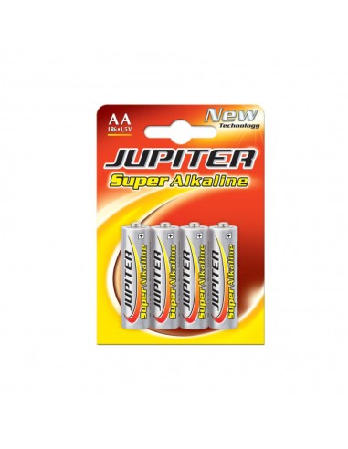 Pilhas AA LR6 Alcalinas 1.5V 2600mAh Jupiter 4un