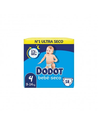 Fraldas Dodot Bebé Seco T4 (9-14 kg) 58un