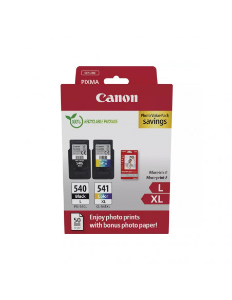 Pack Tinteiros Canon 540L/541XL Preto/Cor + Papel 5224B012
